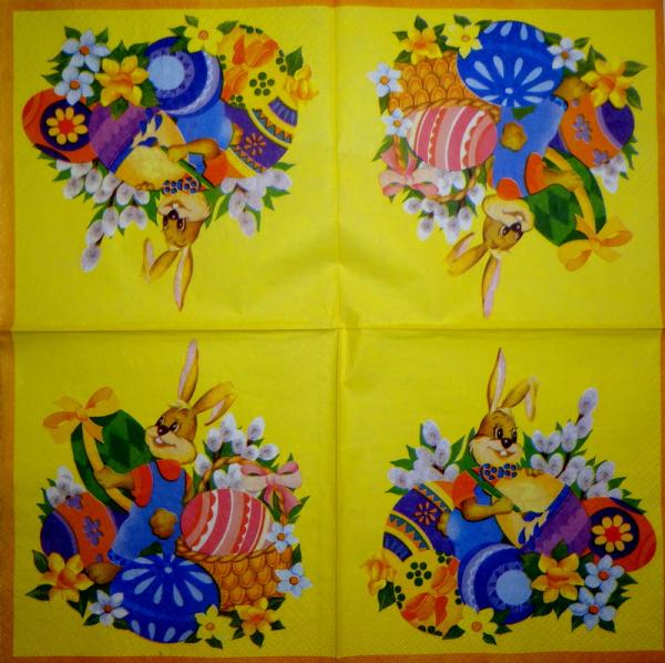 184 Hasen: unnatürlich - 3-lagig - 35x35 cm